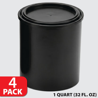 Plastic Paint Can Bucket 1QT Pack of 4 w (1QT-4units)