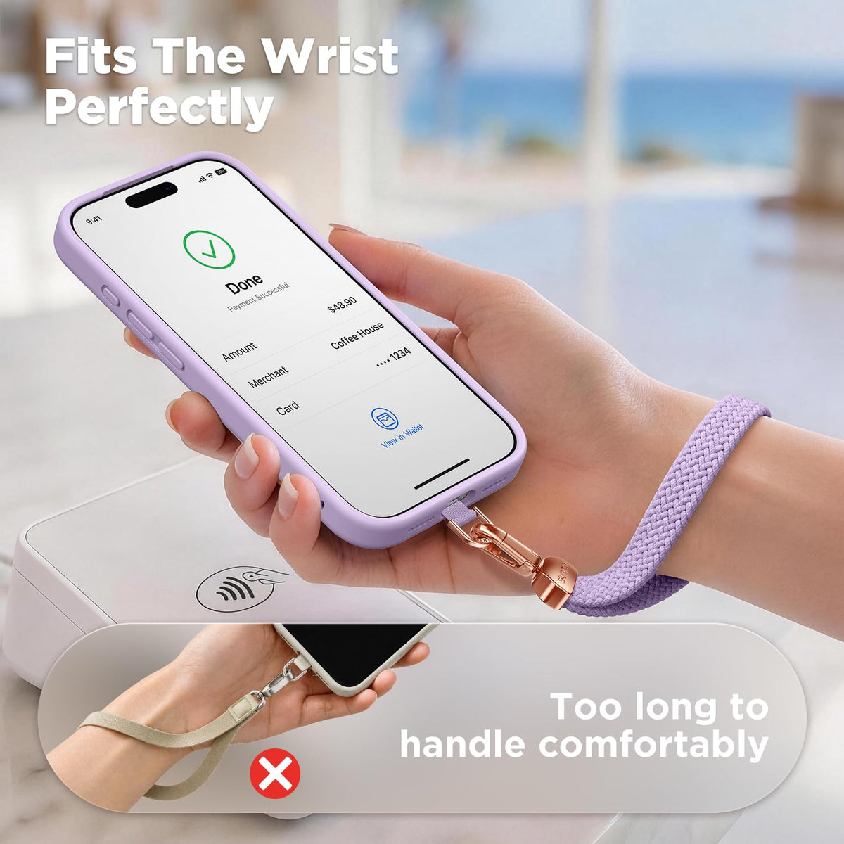 Elastic Phone Wrist Strap (Purple)