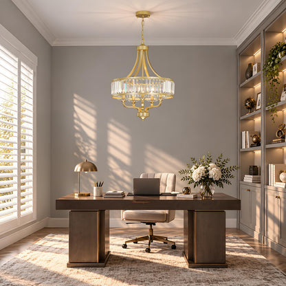 5 Light Gold Crystal Chandelier (Gold / 5-Light)