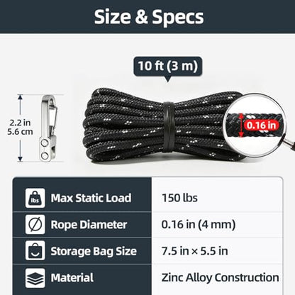 Rope Tensioner Set with Alloy Buckles and Storage Bag