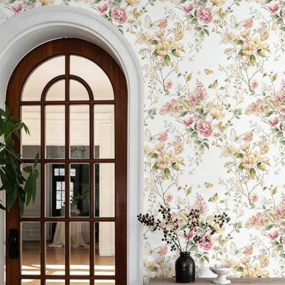 Floral Peel and Stick Wallpaper Peony Contact Paper Vintage Floral Wallpaper