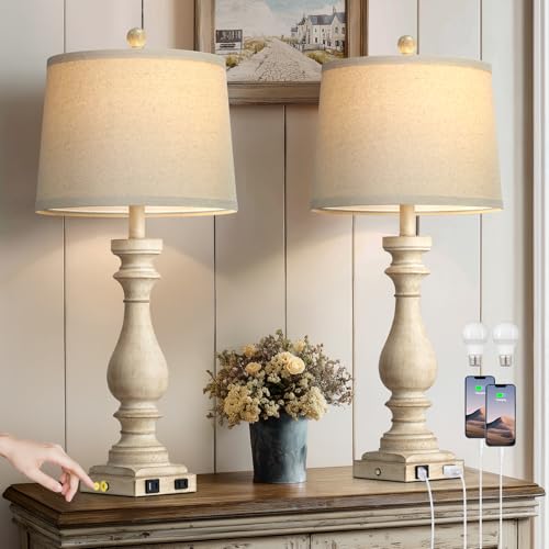 29" Tall Farmhouse Table Lamp for Living Room Side Table