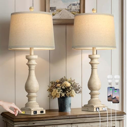 29" Tall Farmhouse Table Lamp for Living Room Side Table