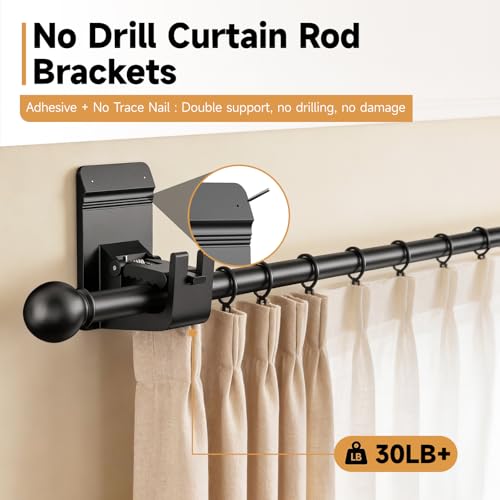 Universal Heavy Duty Curtain Rod Brackets