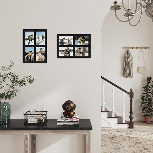 4x6 Picture Frame Collage Set of 2 (Rustic Black / 9.6x13.6in (2Pack))