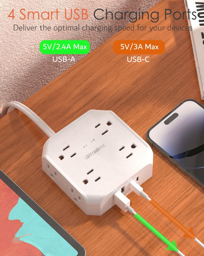 2 Prong Power Strip (15FT White)