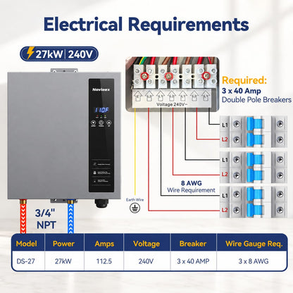 27kW Tankless Water Heater Electric