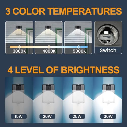 30W LED Wall Pack Light with Photocell 8Pack