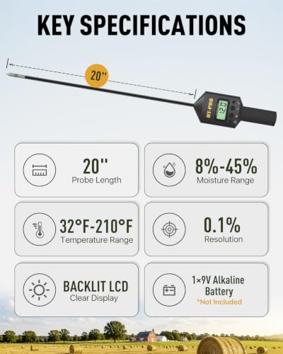 Hay Moisture Tester with 20" Probe