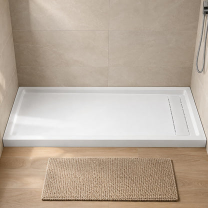 60"L x 30"W Shower Base with Right Drain