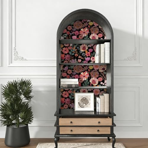 Vintage Floral Wallpaper Peel and Stick Boho Wall Paper Removable Waterproof Botanical Contact Paper for Bedroom
