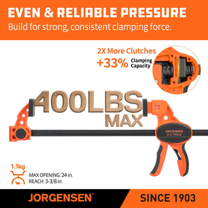 E-Z Hold 2-Pack 24" 300LBS Load Indicator Woodworking Bar Clamps (24 inch)