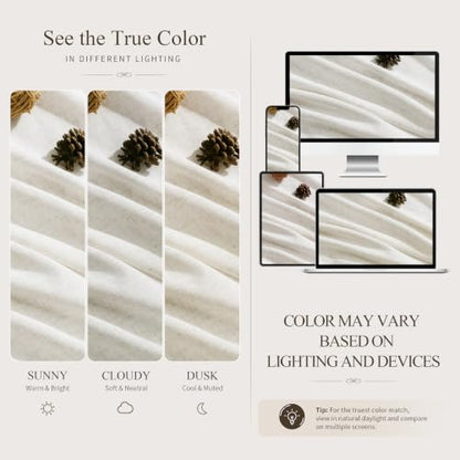 Natural Back Tab Linen Sheer Curtains 85 Inch Length 2 Panels for Living Room Bedroom (Natural / 52"W x 85"L (Pack of 2))