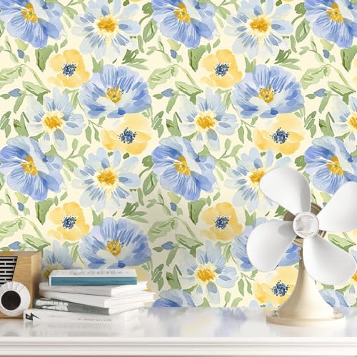 Watercolor Floral Peel and Stick Wallpaper Vintage Botanical Contact Paper