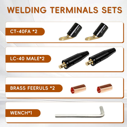 2PCS LC 40 Welding Cable Connectors & CT (Black Lc-40 & Ct-40fa)
