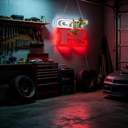 G.T.R Car Neon Signs for Wall Decor Neon Lights for Business Led Signs Suitable for Man Cave Restaurant Office Bar Pub Led Art 5V Power Adapter (GT.R)