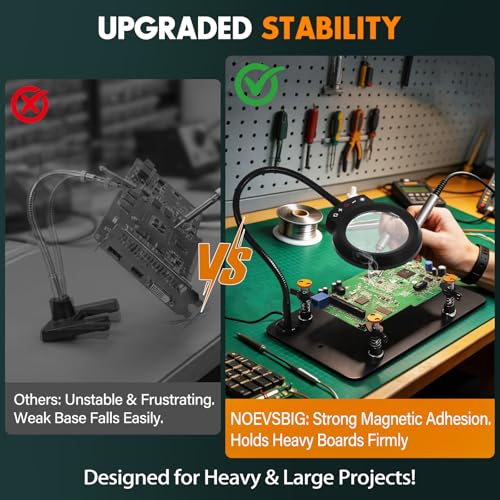 Magnetic Helping Hands Soldering Station Clamp Metal with 5X Magnifier Lamp