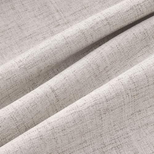 100% Blackout Linen Curtains 2 Panels Set for Bedroom Solid Luxury Decor Thermal Insulation Room Darkening Back Tab Rod Pocket Drapes for Living Room Nursery