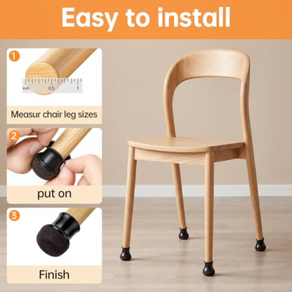Chair Leg Floor Protectors Round 24pcs Felt Furniture Pads
