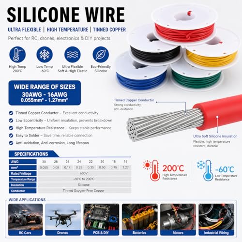 30 AWG Silicone Hook Up Wire Kit