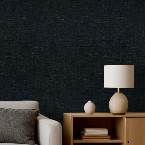 Woven Fabric Peel and Stick Wallpaper Subtle Linen Texture Grasscloth Washable Thick Self
