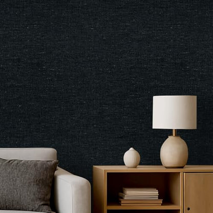 Woven Fabric Peel and Stick Wallpaper Subtle Linen Texture Grasscloth Washable Thick Self