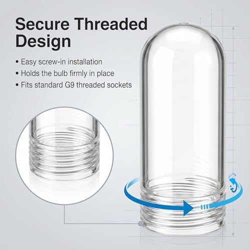 8 Pack G9 Clear Glass Light Shades (clear)