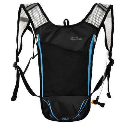 2 Pack Hydration Pack with 2L Backpack Water Bladder (Black with Blue Zipper (1 Pack))