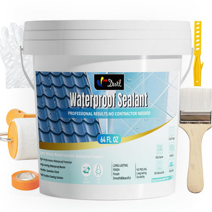 Transparent Waterproof Sealant Clear Leak Repair Coating (64 FL OZ)