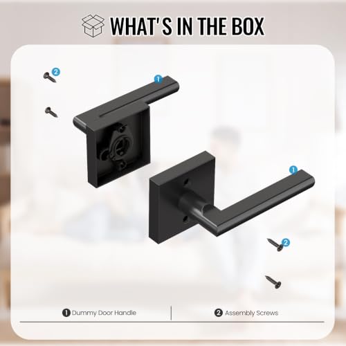 2 Pack Dummy Door Handles (Matte Black)