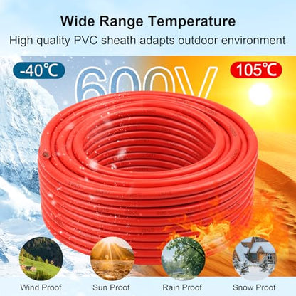 Pure Copper Wire Red and Black Battery Cable Oxygen Free Stranded Copper Wire for Automotive