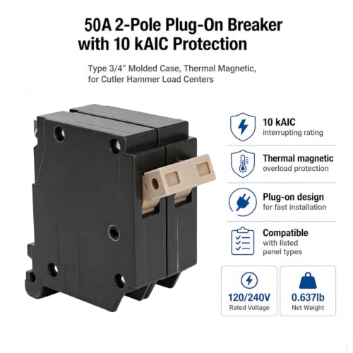 2 Pole Circuit Breaker Replacement for Cutler Hammer Load Centers Type 3