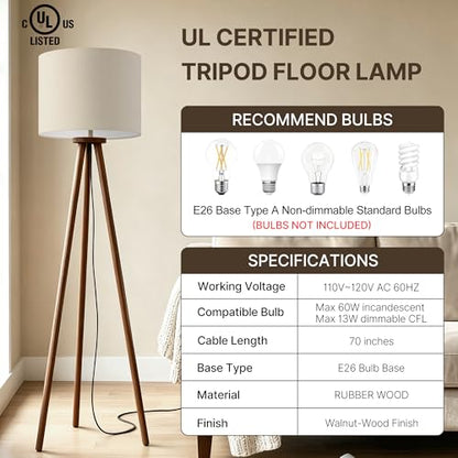 Tripod Floor Lamp for Bedroom