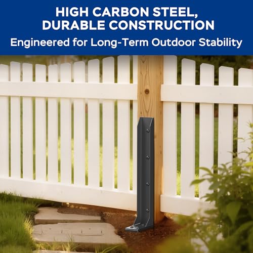 Fence Post Repair Kit for Leaning Fences (Black)