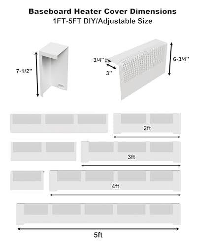 5ft and 6ft Baseboard Heater Covers