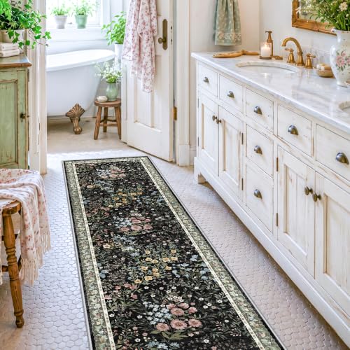 Washable Hallway Runner Rug 2x7 (Black / 2x7)