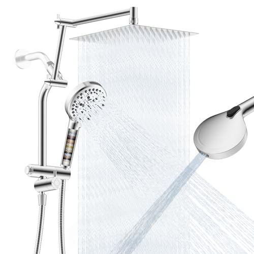 All Metal Rain Shower Head with Handheld Spray Combo
