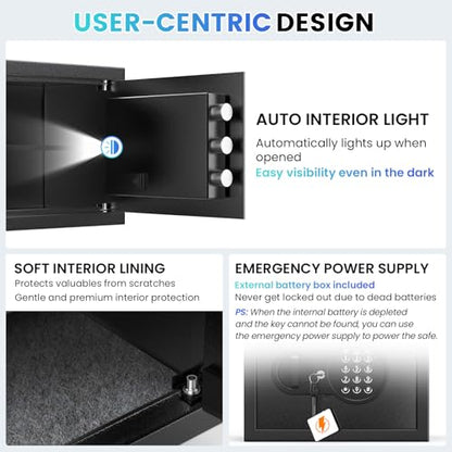 Safe Box with Fireproof Waterproof Bag