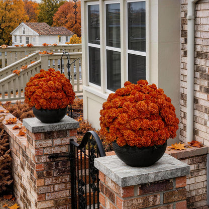 Artificial Fall Mums (Orange-12 Bundles)