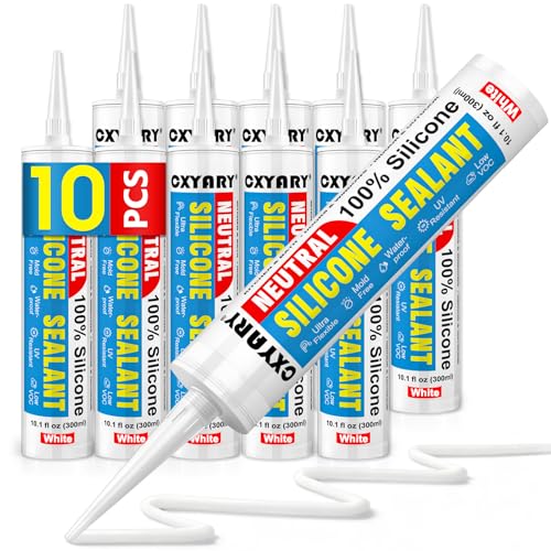 Silicone Caulk & Sealant White (10 Pack / White)