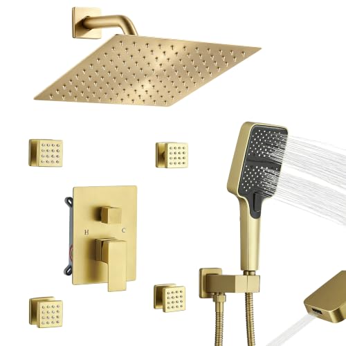 10 Inch Rain Shower Faucet Set with Body Jets
