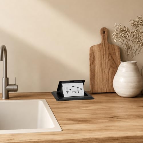 Pop Up Floor Outlet Floor Kit with 4.8A USB A & Type C Charge