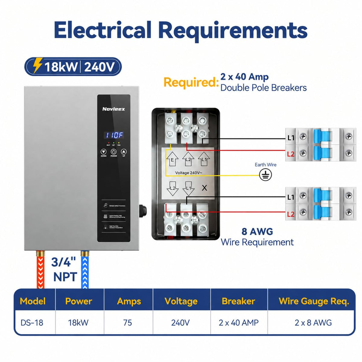 18kW Tankless Water Heater Electric