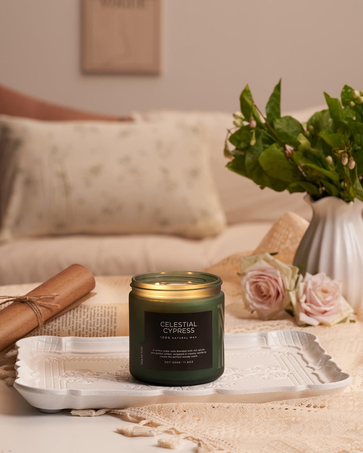 Celestial Cypress Scented Candles for Home (Celestial Cypress / Medium Jar)