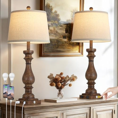 29" Tall Farmhouse Table Lamp for Living Room Side Table