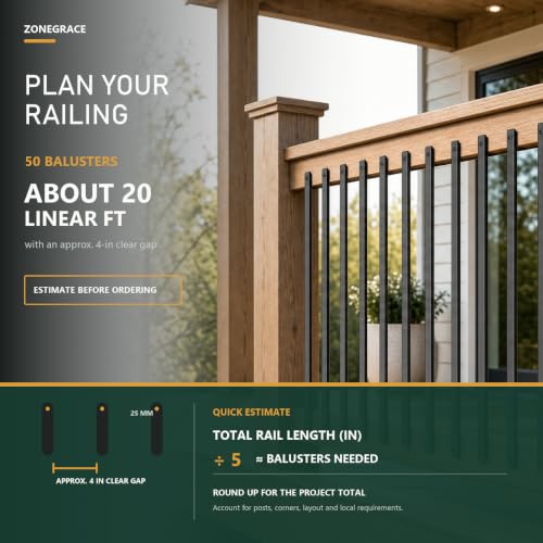 Rectangle Deck Balusters with End Caps&Stainless Steel Screws
