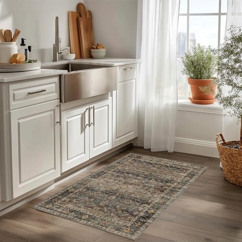 Washable Small Area Rug 2×3 for Entryway (Camel / 2' x 3' (Rectangular))