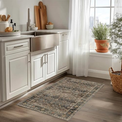 Washable Small Area Rug 2×3 for Entryway (Camel / 2' x 3' (Rectangular))