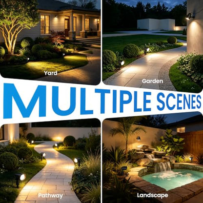 Low Voltage Landscape Lighting Kit 12W Plug & Play Outdoor Spotlight