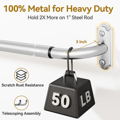 Silver Curtain Rod 32 (Silver / 32 to 58")